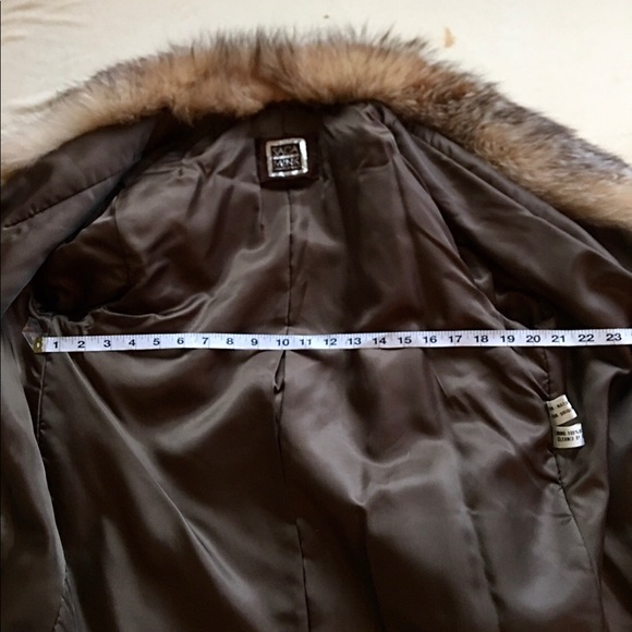 Saga Chestnut Mink Jacket with Full Length Fox Collar Stunning - Picture 10 of 12
